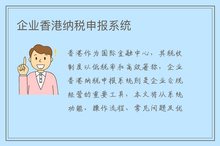 企业香港纳税申报系统