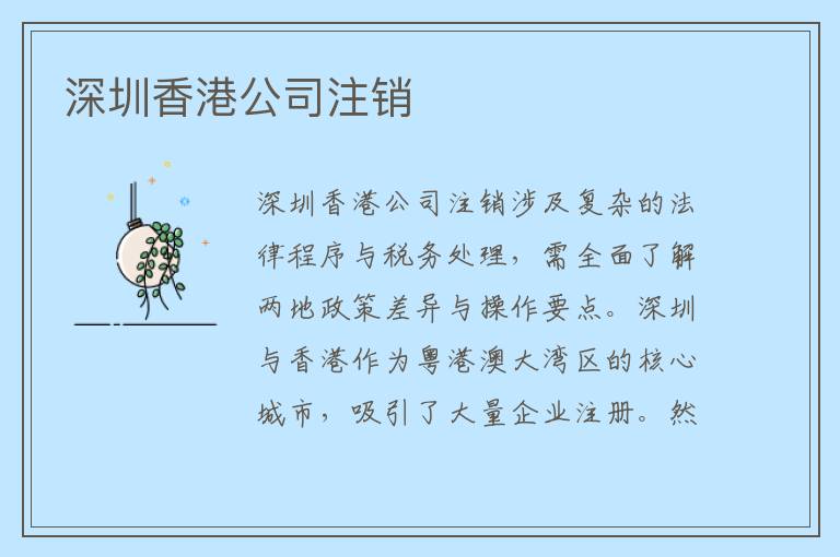 深圳香港公司注销
